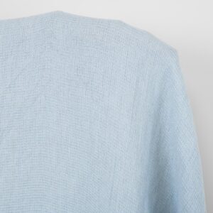 Ľanová látka bledosivomodrá vafľová, praná