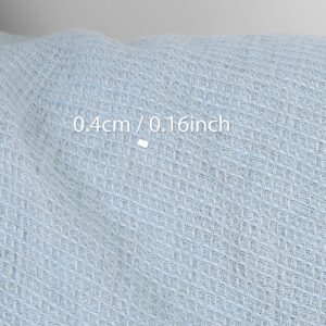 Ľanová látka bledosivomodrá vafľová, praná