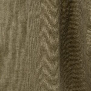Ľanová látka machovo hnedá pruhovaná, praná