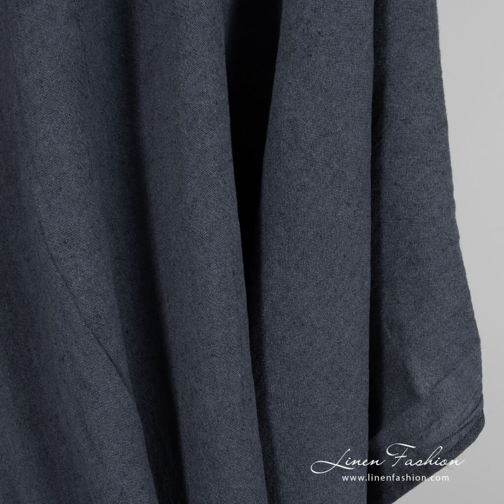 Linen cotton fabric dark color