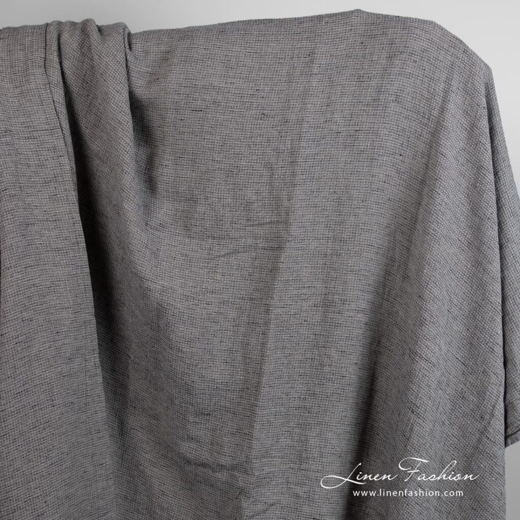 Wide linen cotton fabric in brown
