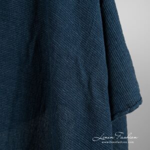 Wide linen cotton fabric in blue, perfect for clothes and home textile