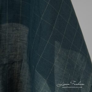 Dark blue linen cotton fabric.