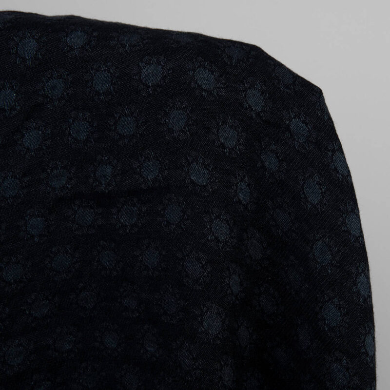 Black linen wool fabric, washed