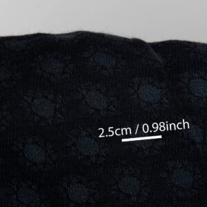 Black linen wool fabric, with sun pattern