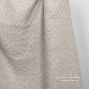 Svetlosivá cik-cak vzor ľanová látka praná