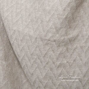 Svetlosivá cik-cak vzor ľanová látka praná