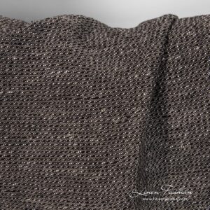Linen cotton black melange fabric