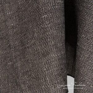 Linen cotton black melange fabric dobby pattern