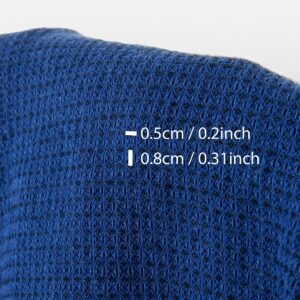 Ľanová bavlnená vlnená tkanina tmavomodrá a čierna vafľa, praná