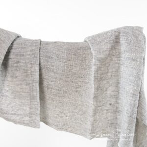 Wide grey linen-cotton fabric.