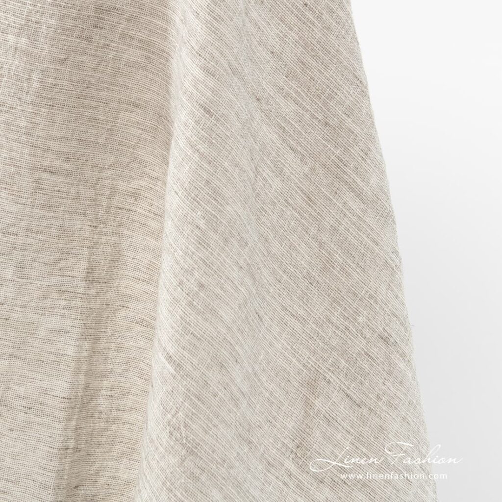Brownish grey linen-cotton fabric, wide.