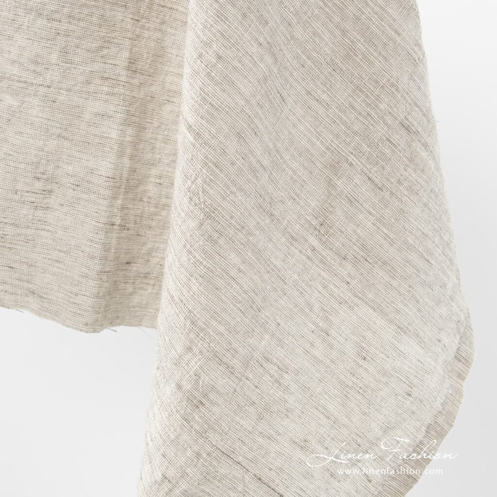 Wide linen-cotton fabric, brownish grey.