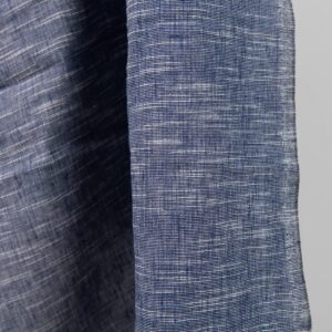 linen cotton washed blue fabric, striped