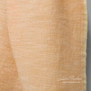 Široká praná ľanovo-bavlnená látka broskyňová