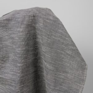 Dark grey linen cotton fabric in white stripes product photo