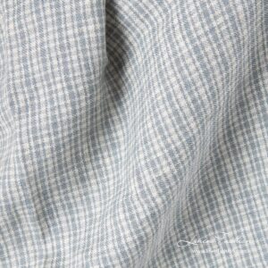 Ľanovo-vlnená tkanina v sivých kockách praná