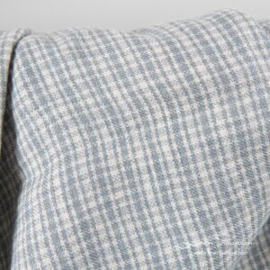 Ľanovo-vlnená tkanina v sivých kockách praná