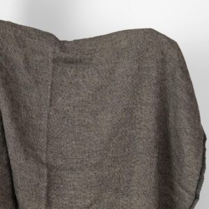 Ľanovo-vlnená čierna a sivá vafľová tkanina praná