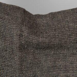 Ľanovo-vlnená čierna a sivá vafľová tkanina praná