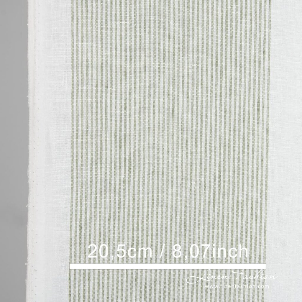 White linen fabric with narrow stripes