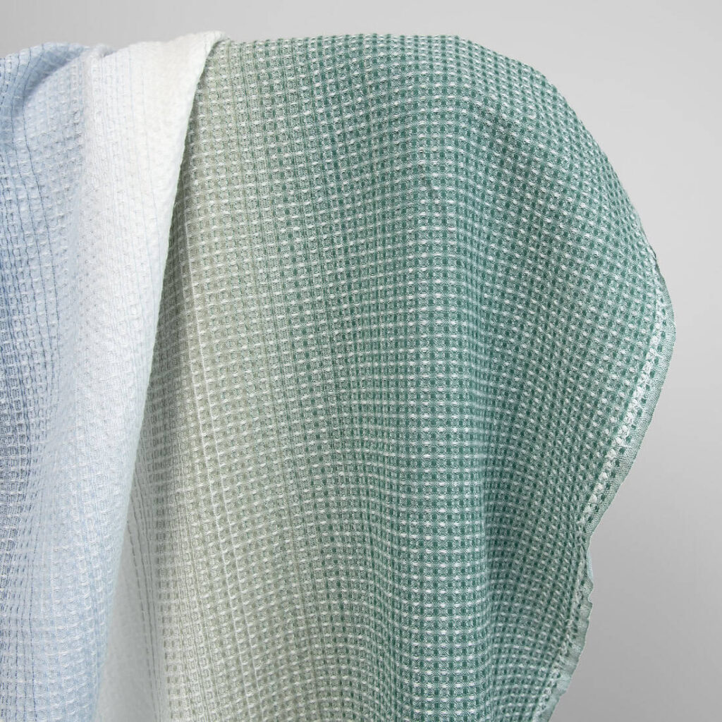 cotton hemp waffle fabric, washed