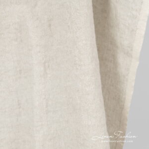 Ľanovo-vlnená žakárová sivo-piesková tkanina praná