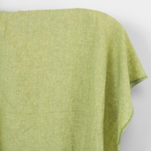 Ľanová látka svetložltá a zelená melanž, praná
