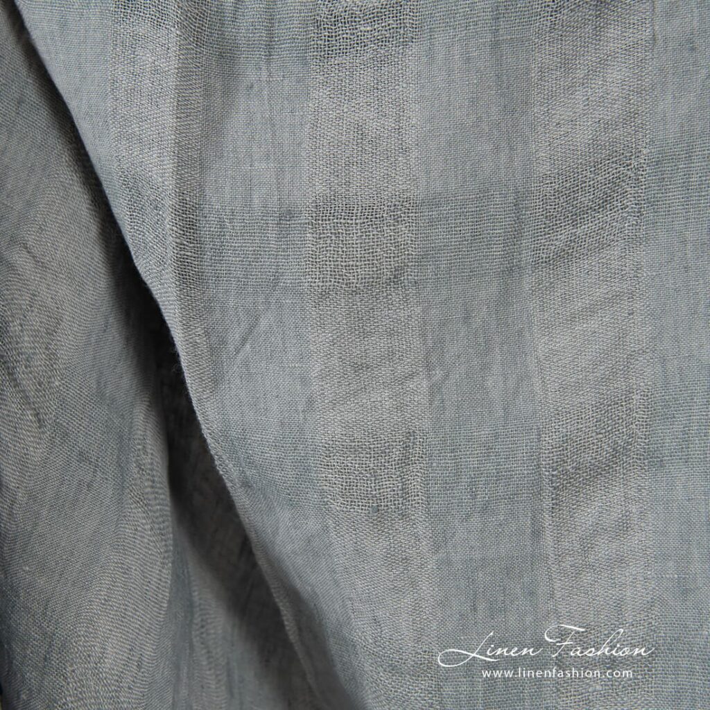 Linen fabric in grey checks