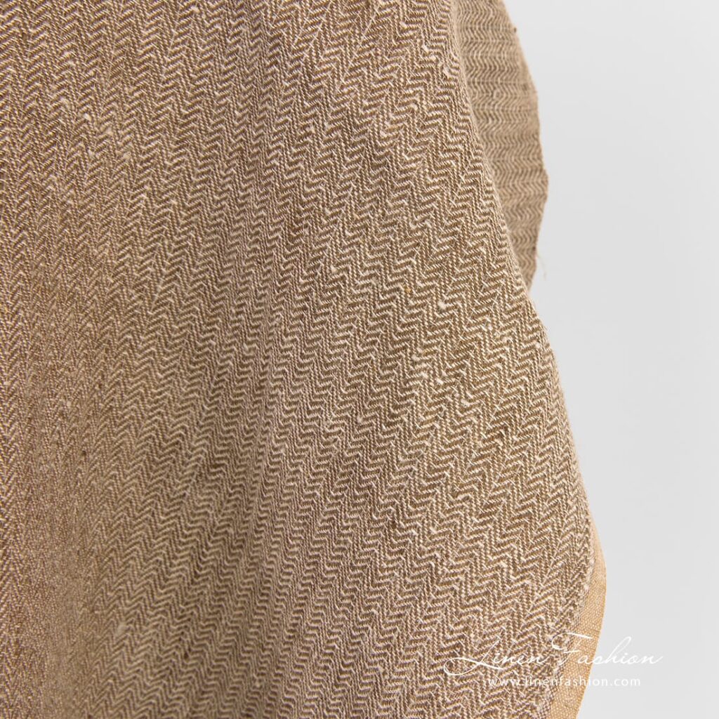 Brown linen fabric, specially washed to increase softness