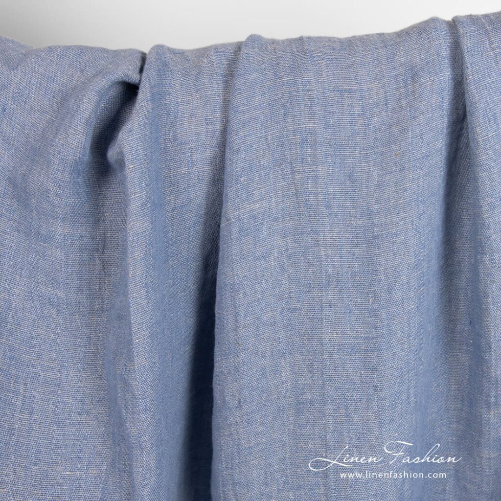 Grey blue linen fabric, perfect for clothes and home textile