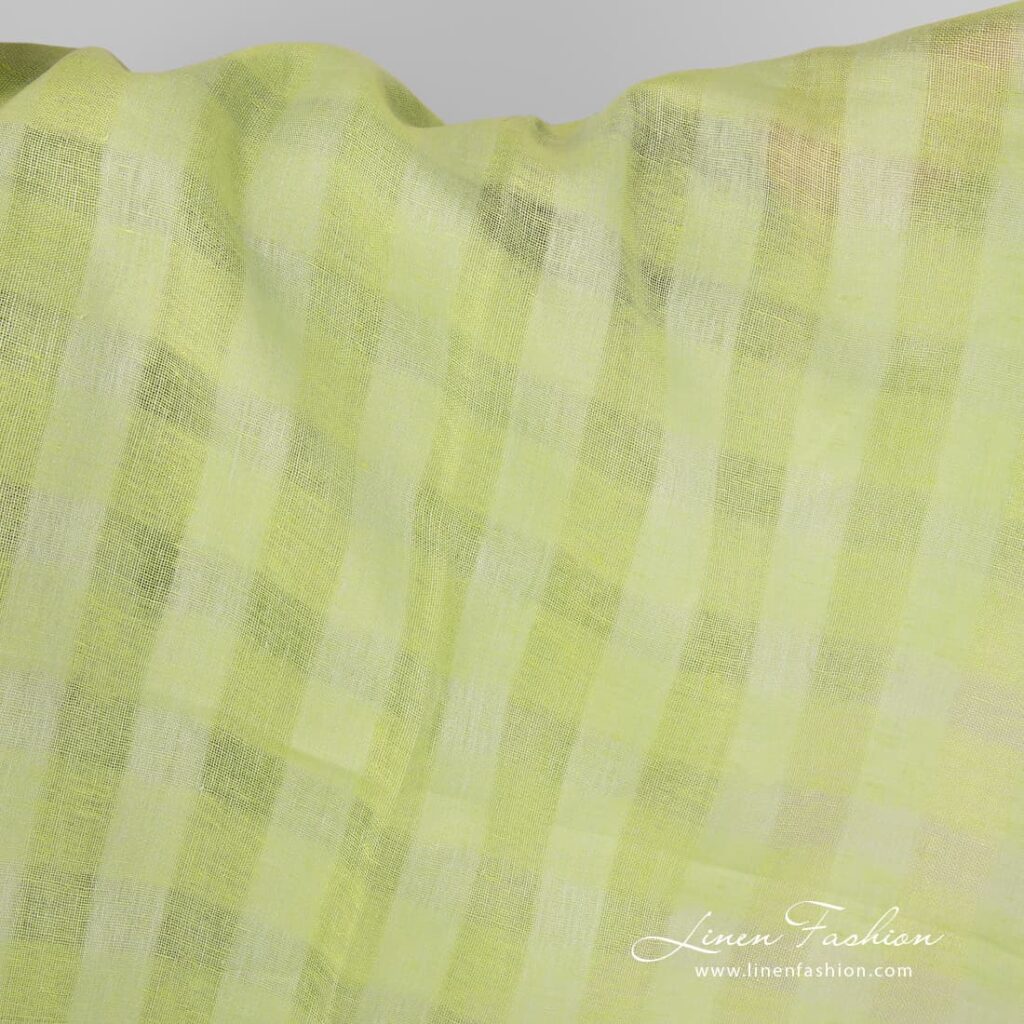 Light lime green dyed linen fabric.