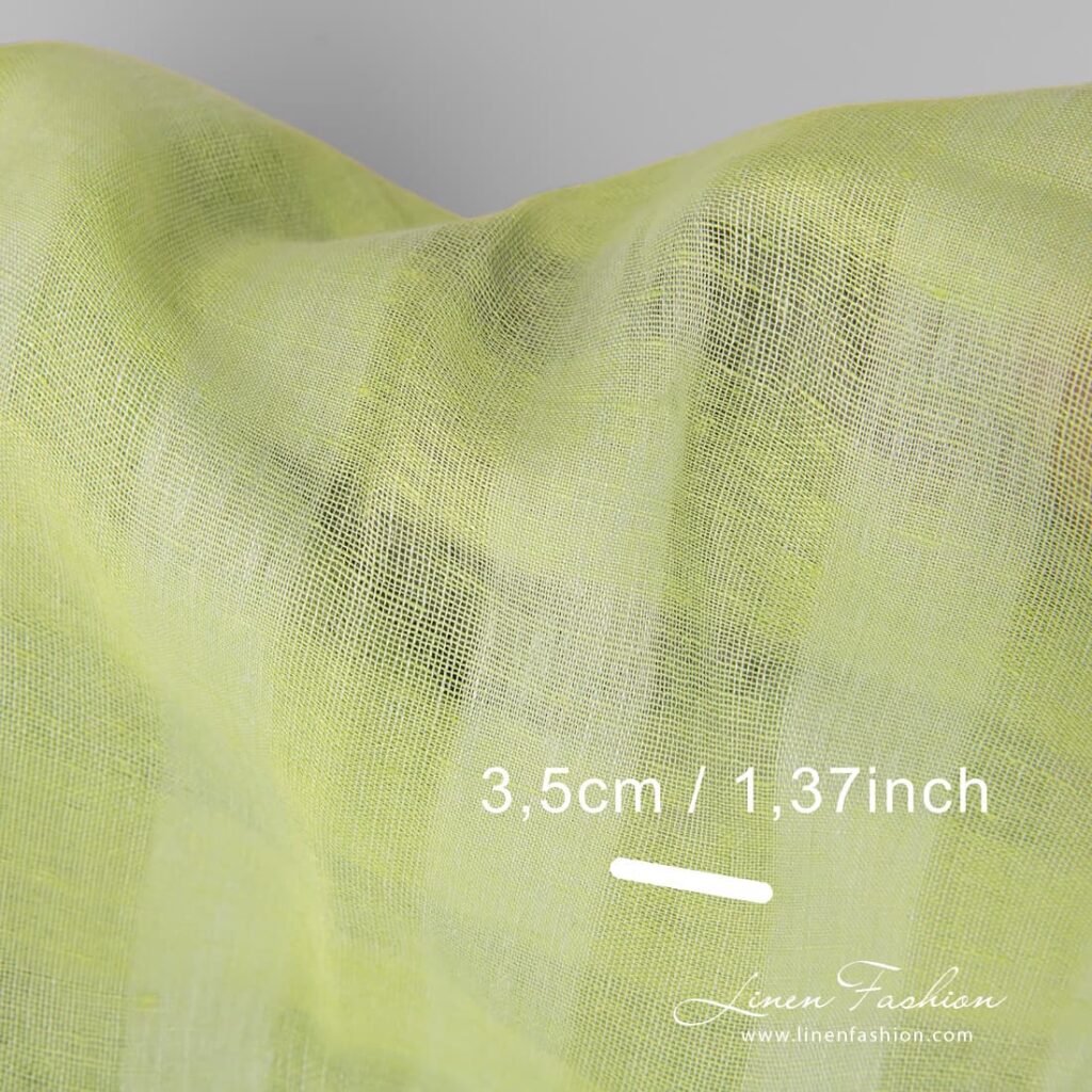 100% linen fabric in light lime green.