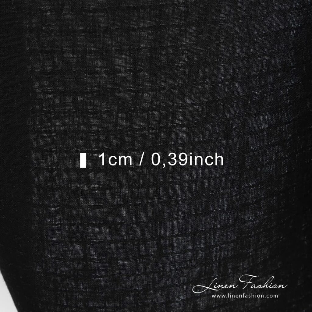 Black linen fabric dash size