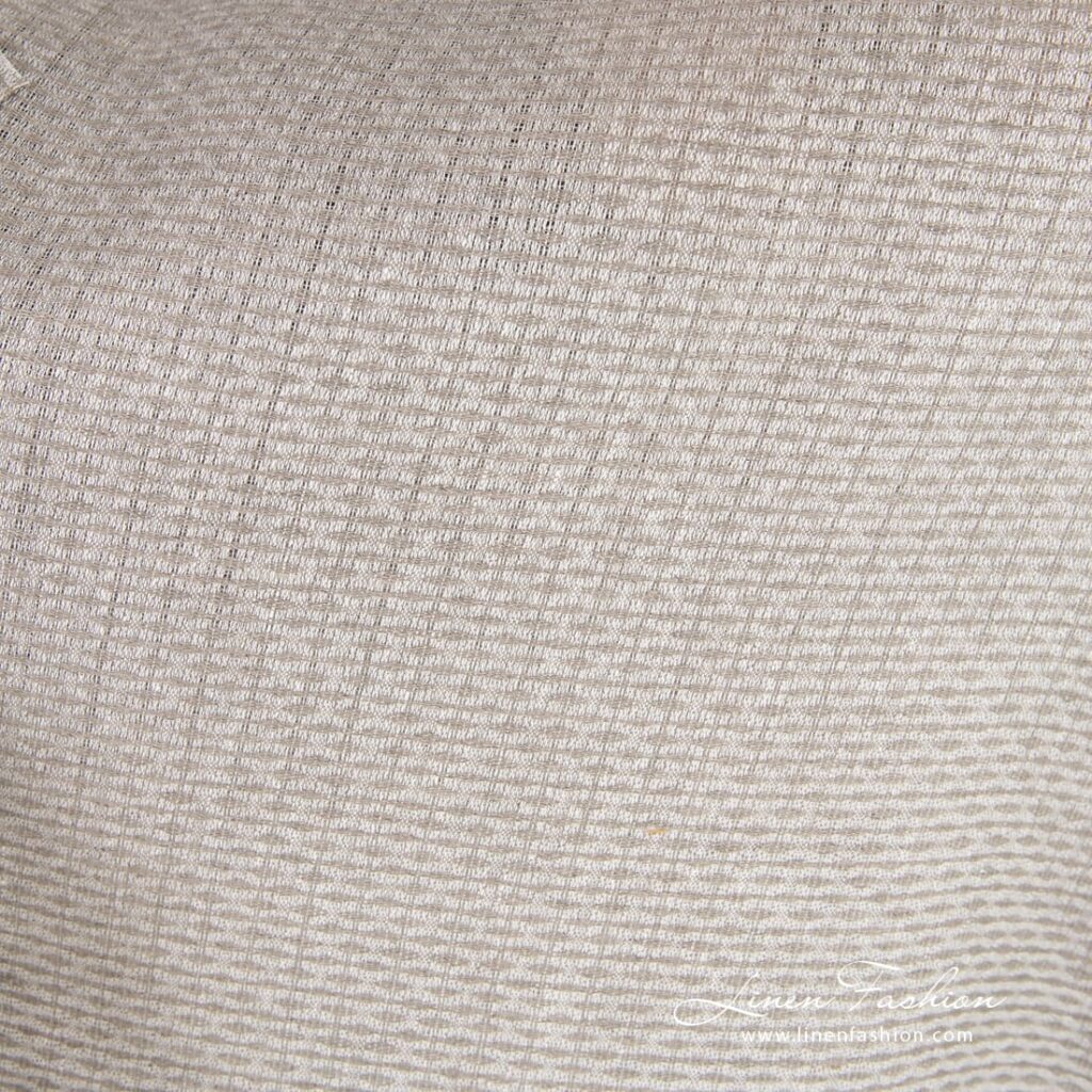 Natural linen fabric in dobby pattern