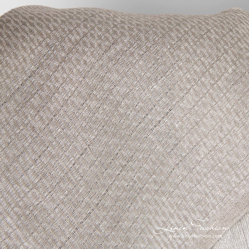 Natural linen fabric in diamond pattern