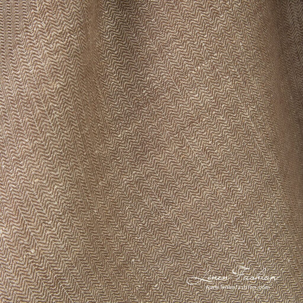 Greyish brown linen fabric, high quality