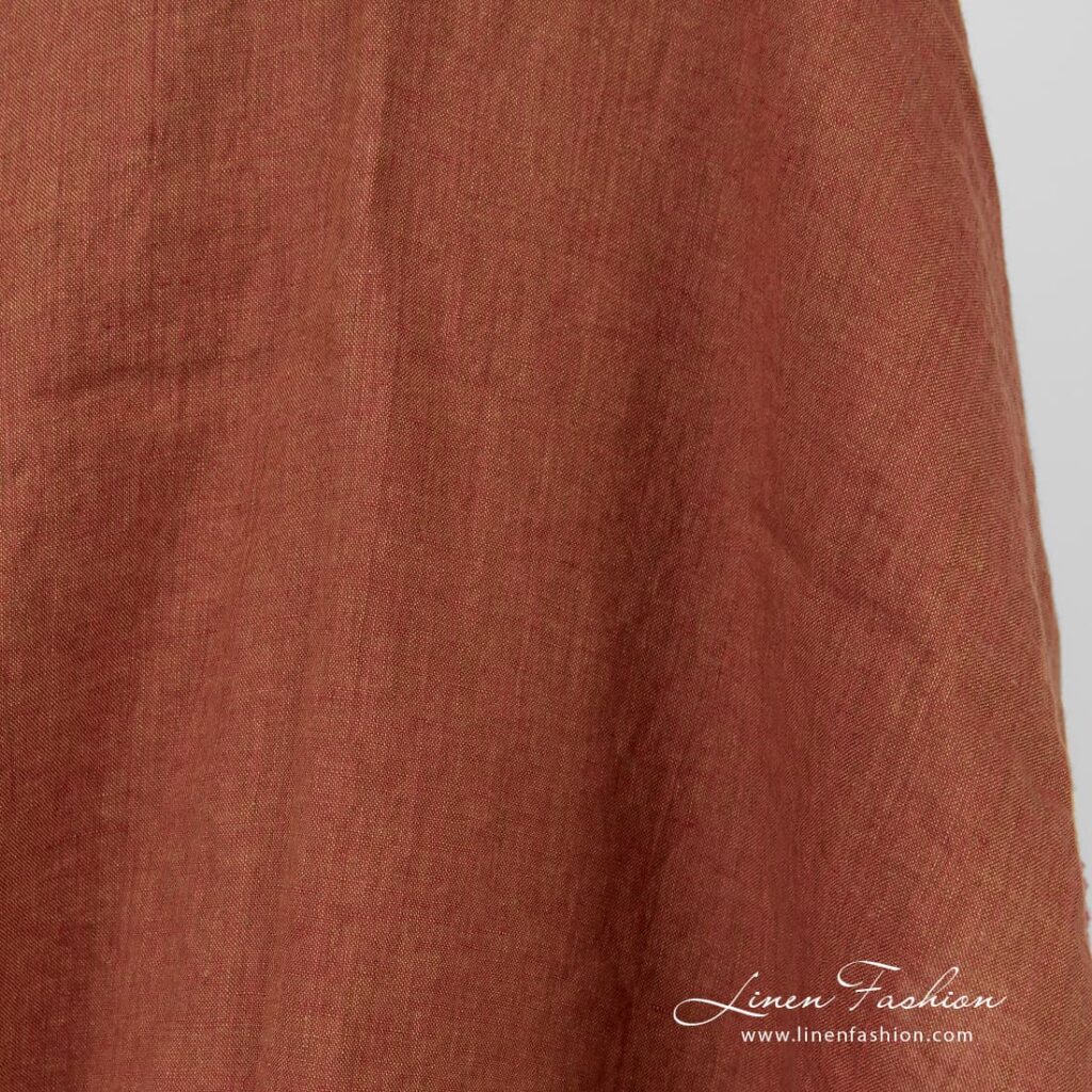 Yellowish brown melange linen fabric