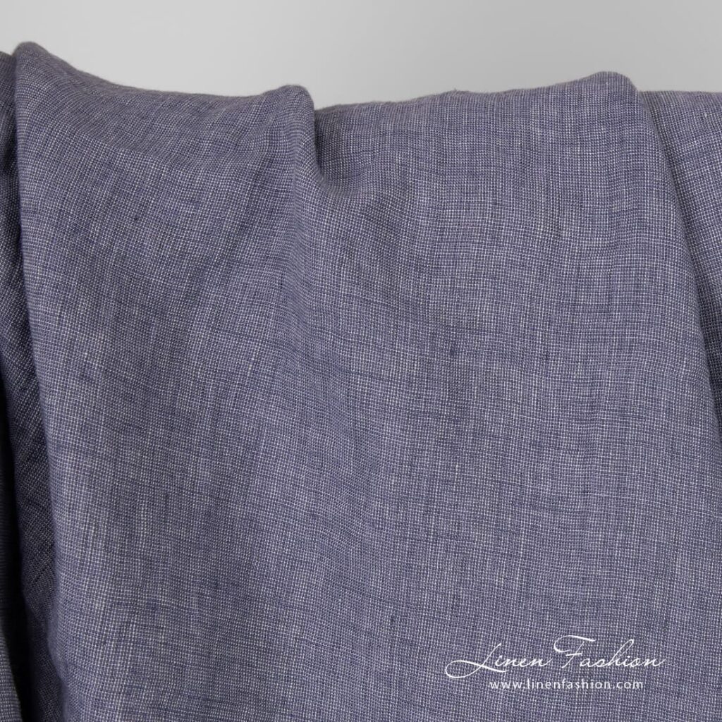 Violet linen fabric in melange colors