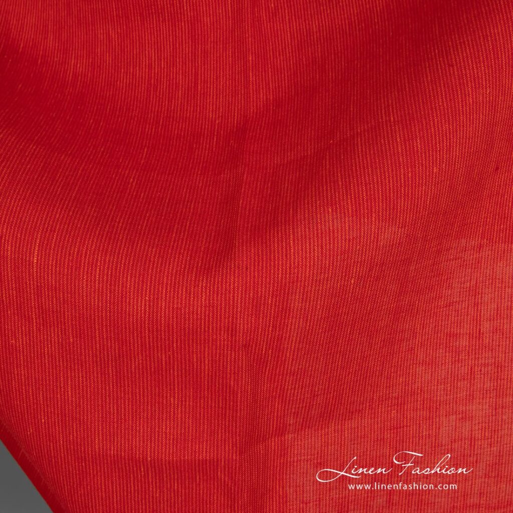 Scarlet red linen fabric