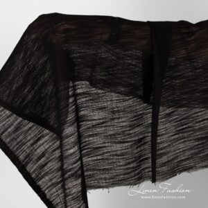Black sheer linen cotton fabric.
