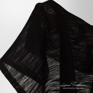 Black linen cotton fabric.