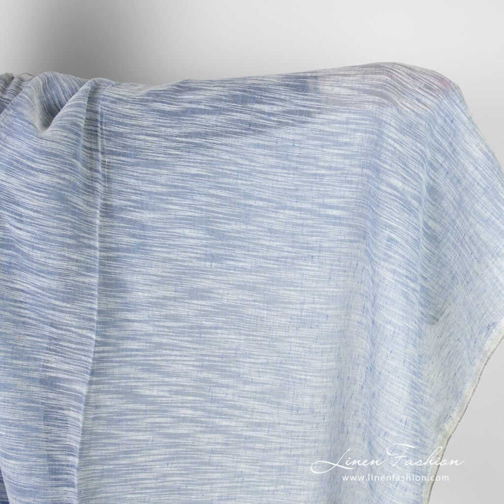 Blue linen cotton fabric