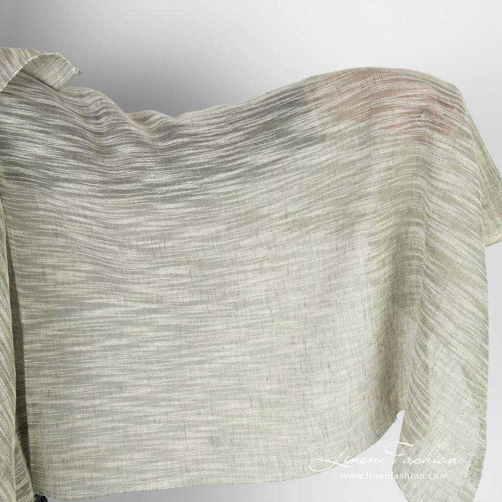 Linen cotton greenish fabric