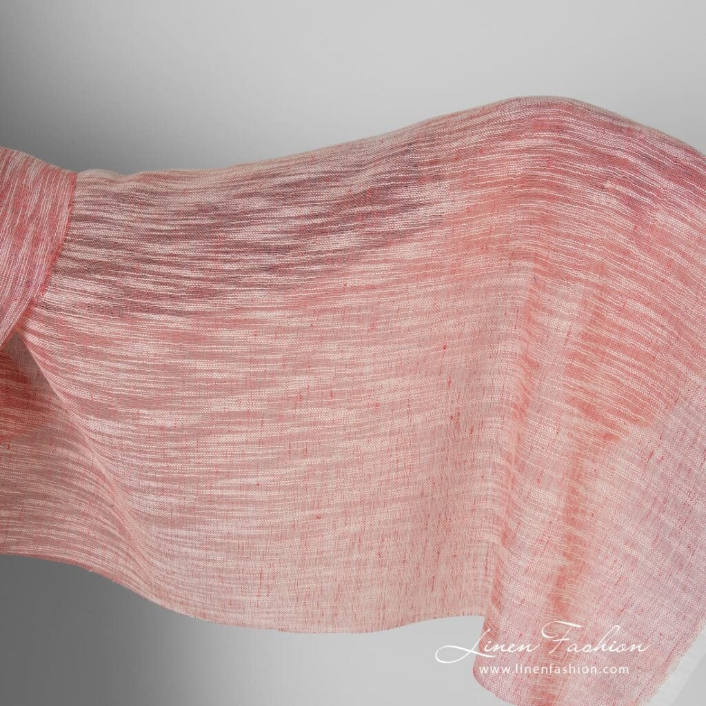 Linen cotton rosy fabric