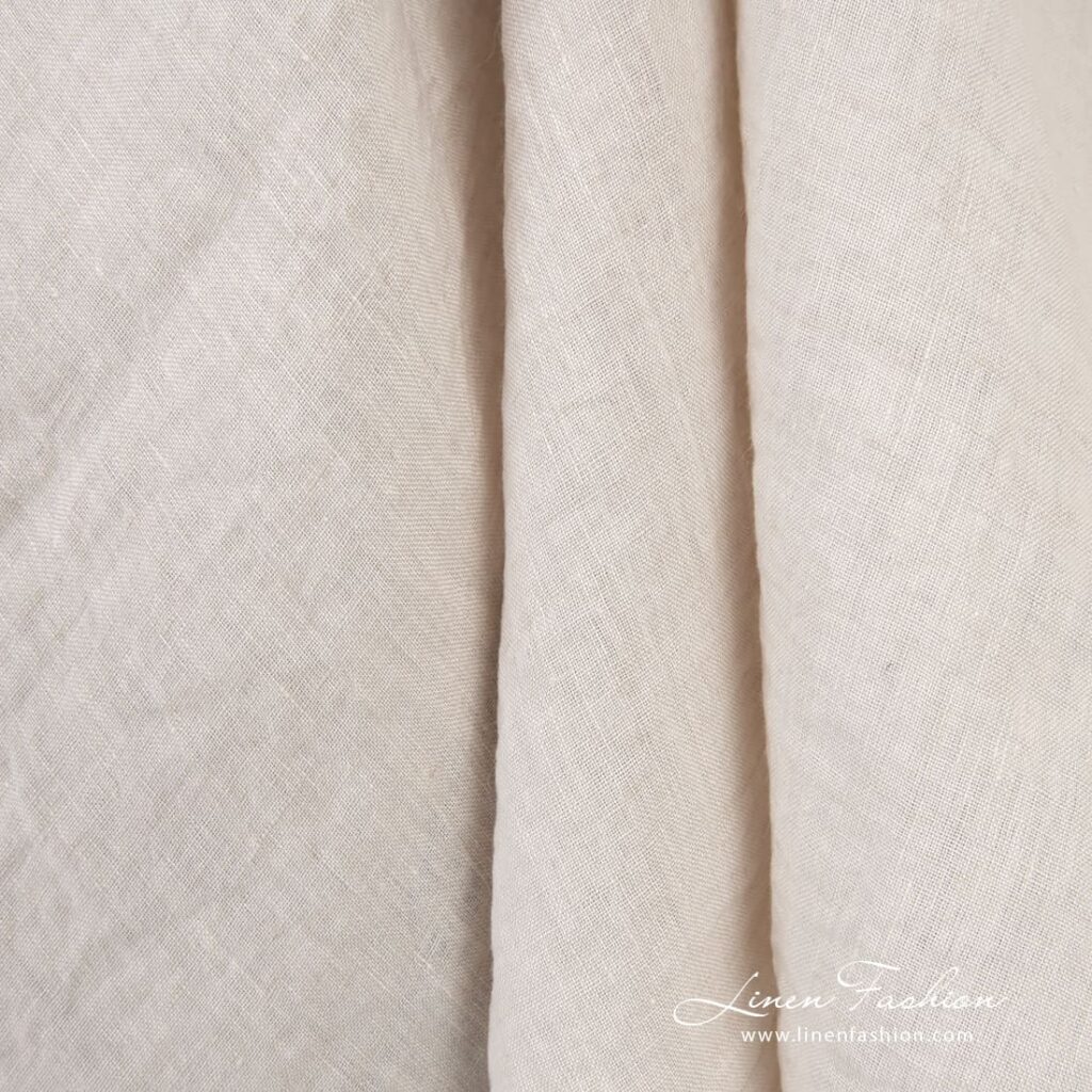 Light brown linen fabric, specially washed to increase softness