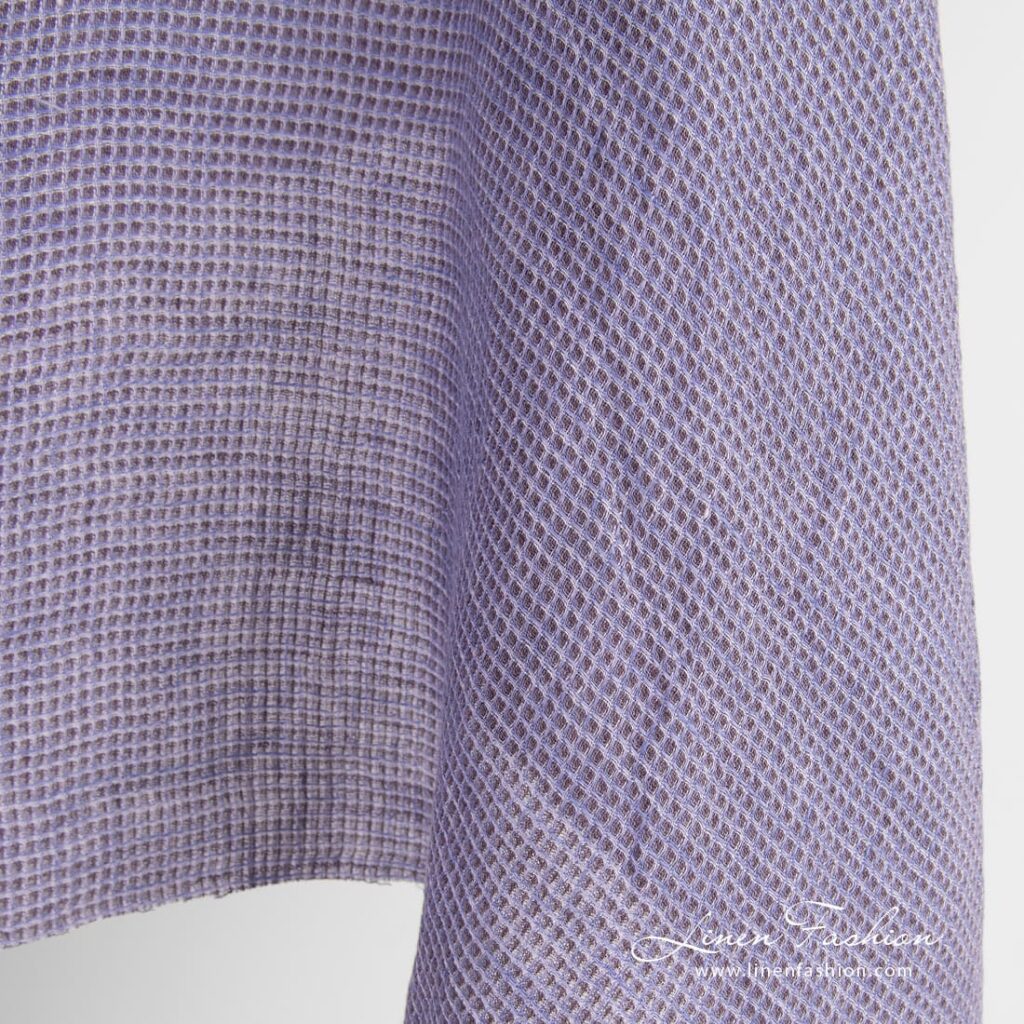 Violet linen fabric, specially washed to increase softness