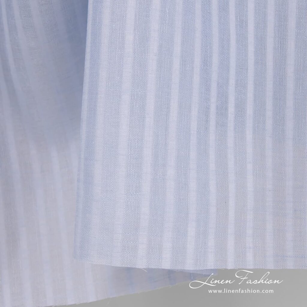 100% linen fabric in light blue colour.
