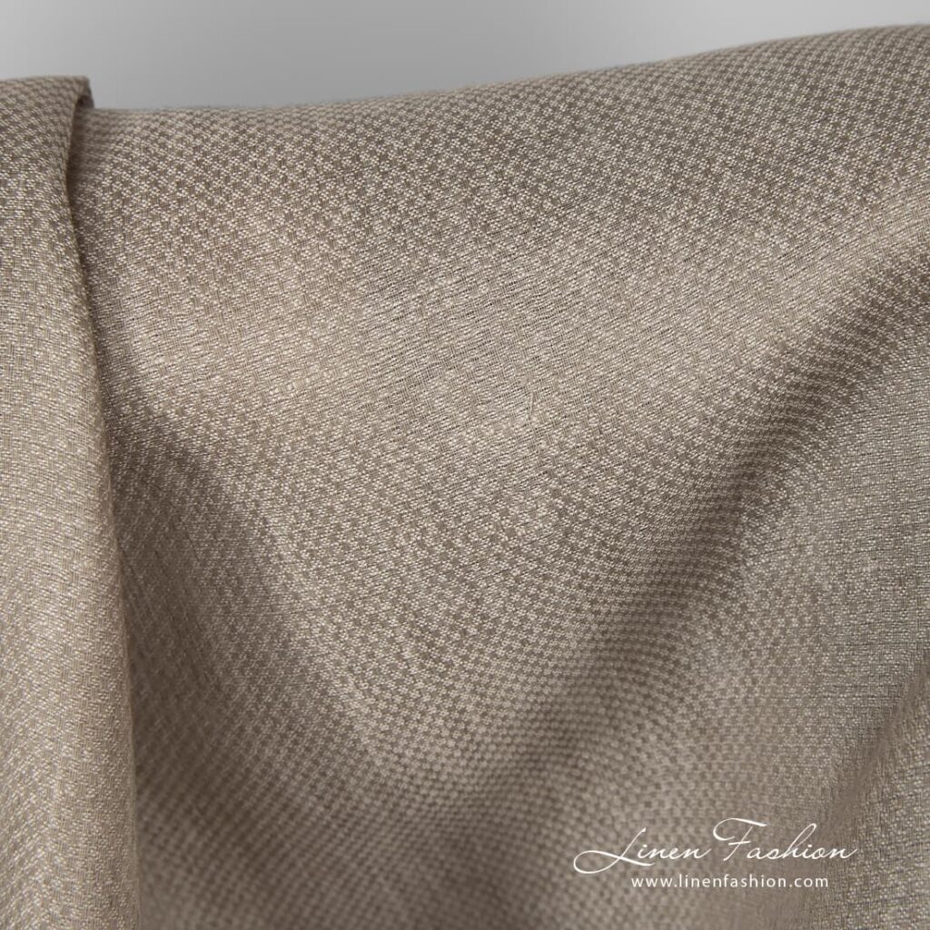 100% linen fabric in beige color.