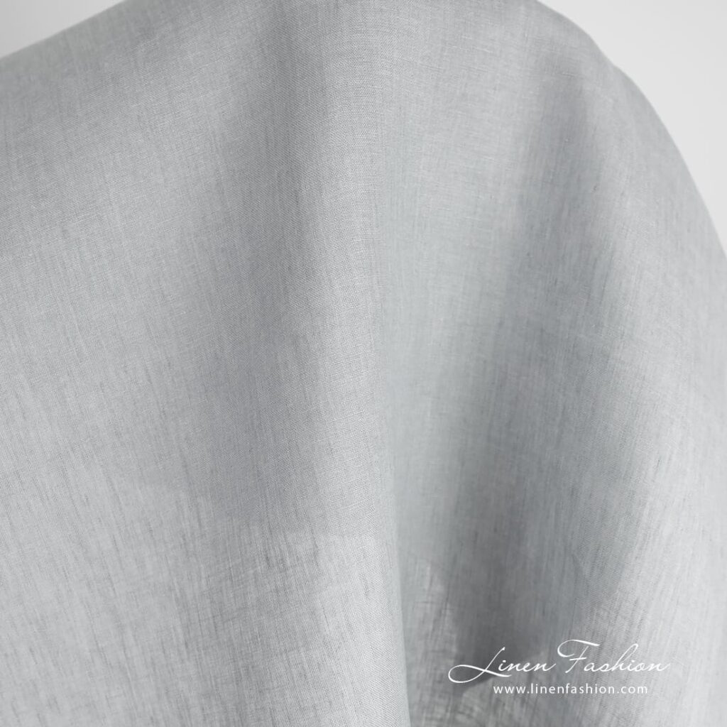 Grey linen fabric in melange